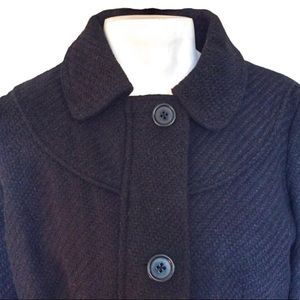 🔴Billabong dark blue tailored feminine jacket hidden zipper 3 button closure L